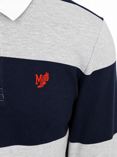 McGregor Rugbyshirt Stripe Navy Grey