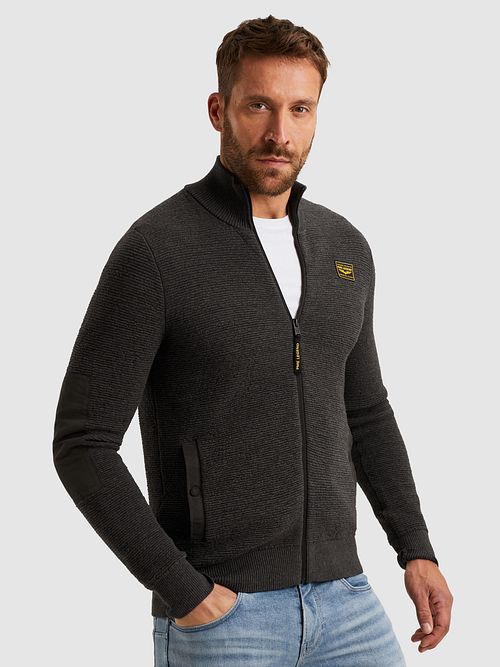 PME Legend Cardigan Structure Anthracite Model / Zijkant