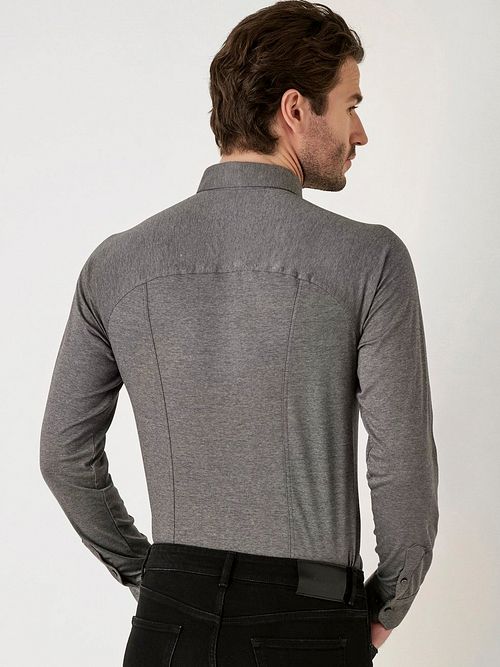 Camicia Desoto easy iron Kent melange grigio Model / Achterkant