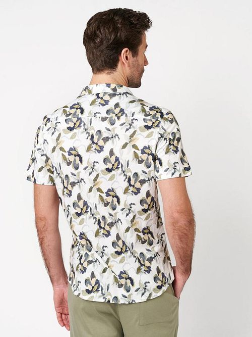Desoto Festival Camisa Casual Manga Corta White Green Model / Achterkant