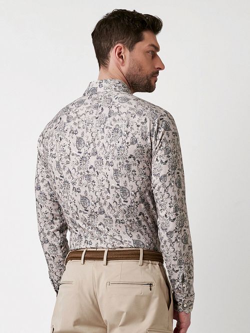 Desoto Camisa Corduroy Optics Beige Model / Achterkant