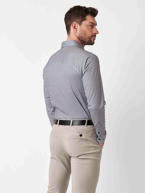 Desoto Chemise Impression Bleu Model / Achterkant