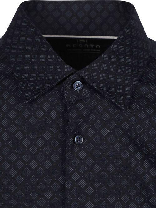 Desoto Cubes Camicia Manica Corta Navy Product / Detail