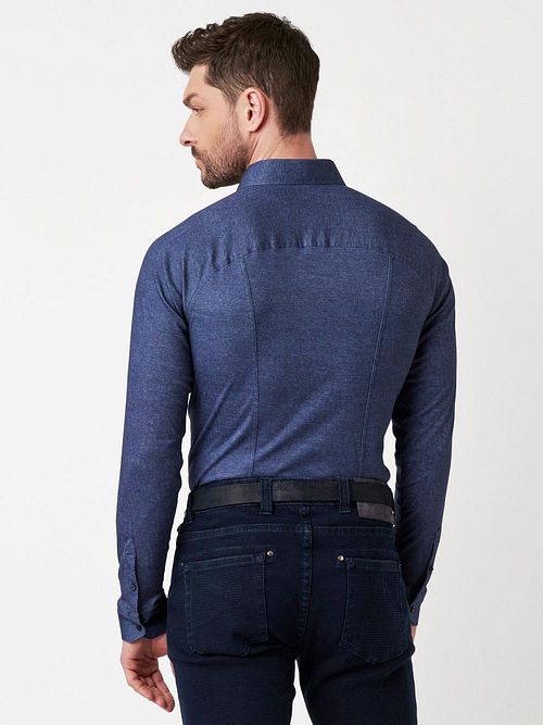 DESOTO Hemd Twill Indigo Model / Achterkant
