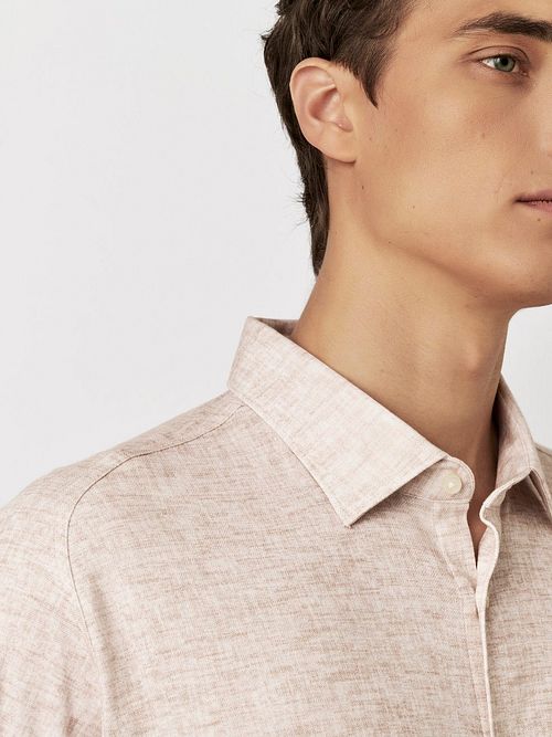 Desoto Hemd Monochrome Beige Model / Detail