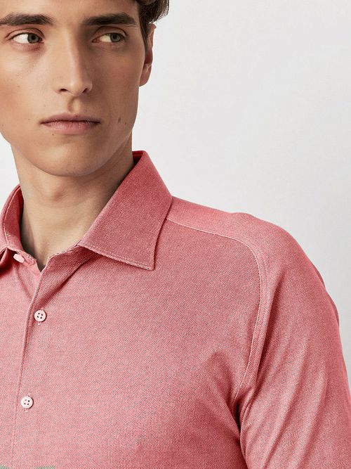 Desoto Kortermet Jersey Skjorte i Korall Model / Detail