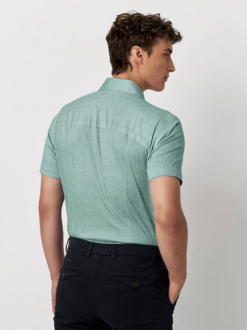 Desoto koszula jersey z krótkim rękawem w jasnej zieleni Model / Achterkant