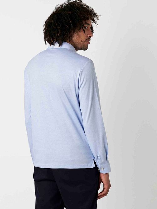 Desoto Långärmad Polotröja Essential Ljusblå Model / Achterkant