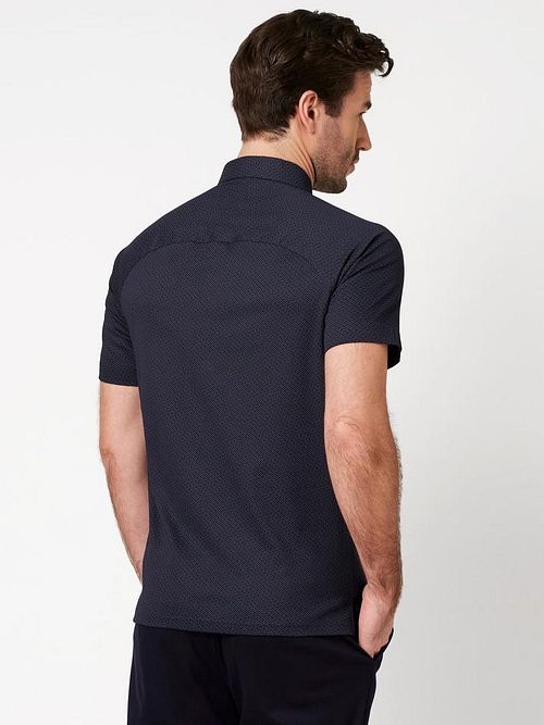 Desoto Short Sleeve Overhemd Artwork Navy Model / Achterkant