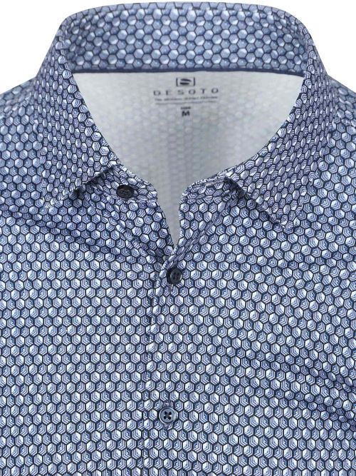 Desoto Overhemd Print Donkerblauw Product / Detail