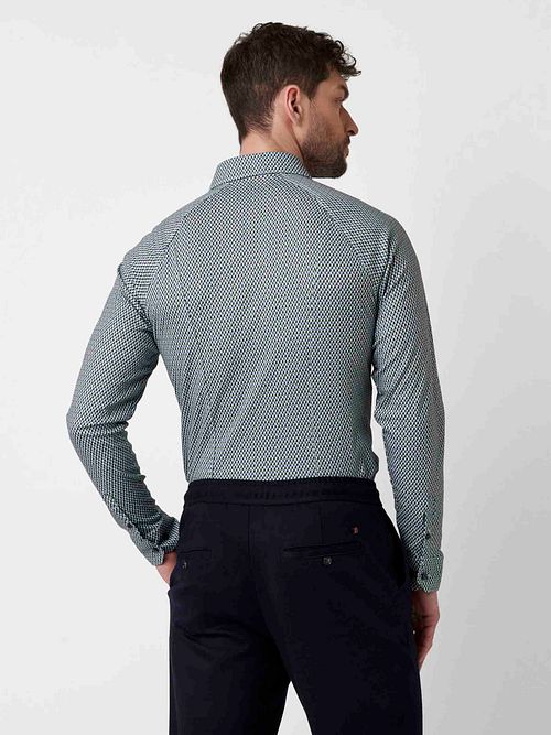 Desoto Overhemd Squares Groen Blauw Model / Achterkant