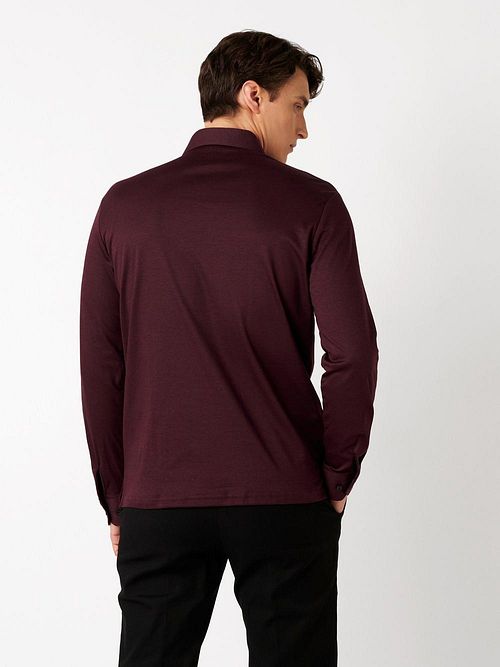 Desoto Longsleeve Poloshirt Essential Burgundy Model / Achterkant