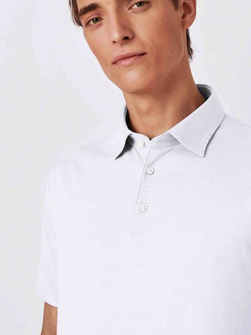 Desoto Poloshirt Essential White Model / Detail