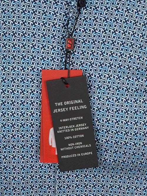 Desoto Short Sleeve Shirt Print Aqua Blue