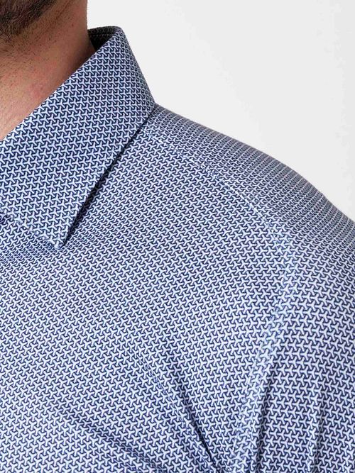 Desoto Shirt Print Blue Model / Detail