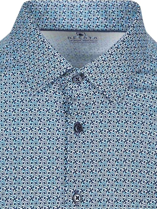 Desoto Short Sleeve Chemise Impression Bleu Aqua Product / Detail