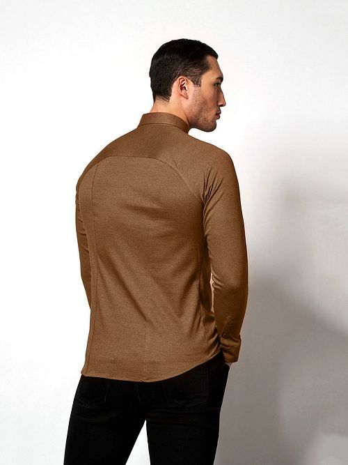 Desoto Skjorta Strykfri Kent Brun Model / Achterkant