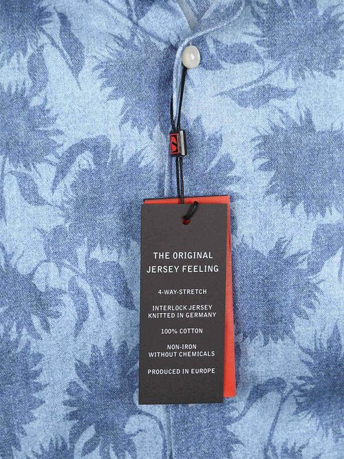 Desoto Kortermet Skjorte Print Bleached Denim