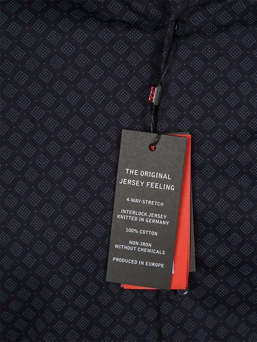 Desoto Kortærmet Skjorte Cubes Marineblå