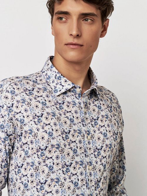 Desoto Skjorte Smooth Violets Blå Model / Voorkant