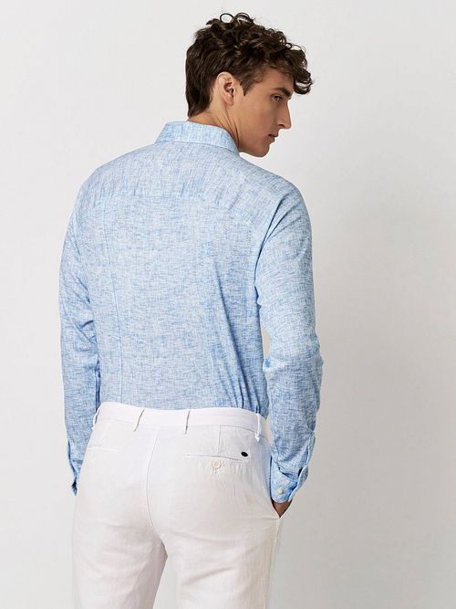 Desoto Skjorte Monokrom Blå Model / Achterkant