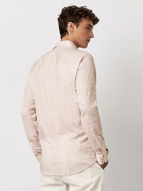 Desoto Skjorte Monokrom Beige Model / Achterkant