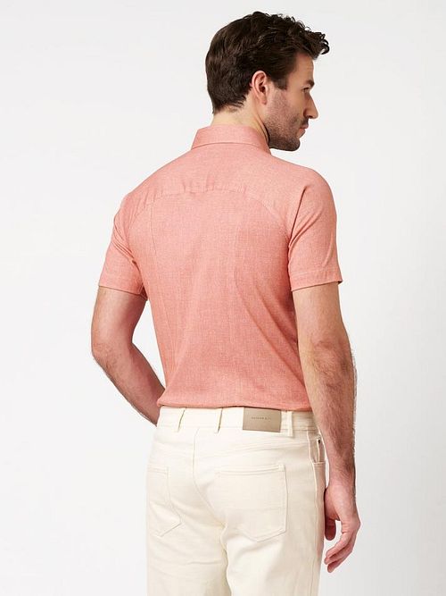 Desoto Kortærmet Oxford Optics Skjorte Abrikos Rosa Model / Achterkant