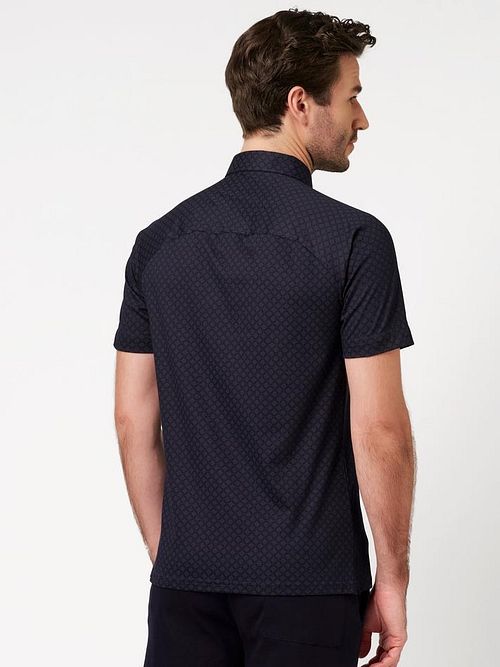 Desoto Kortærmet Skjorte Cubes Marineblå Model / Achterkant