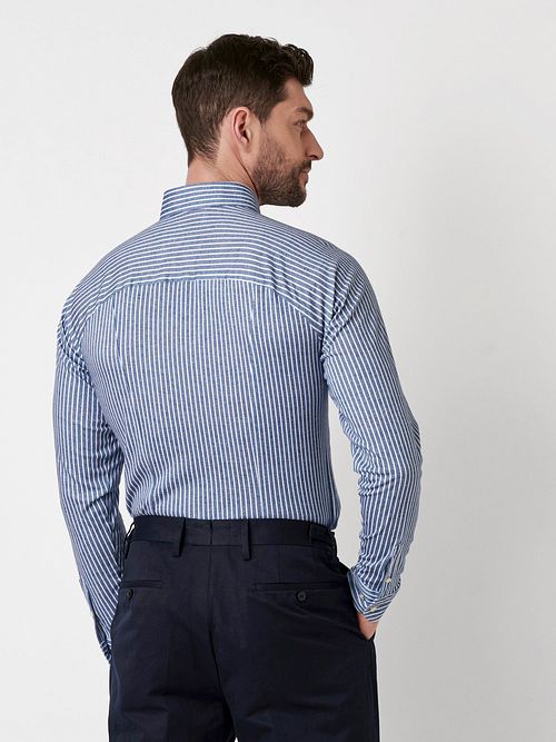 Desoto Twill Stripe Koszula Blue Model / Achterkant