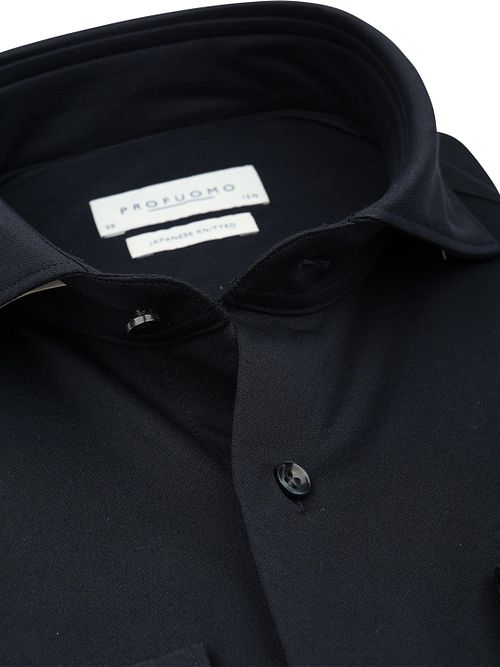Profuomo Japanese Knitted Hemd Navy Product / Detail