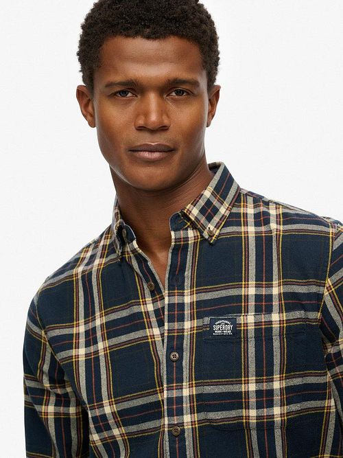 Superdry Overhemd Lumberjack Ruit Navy Model / Voorkant