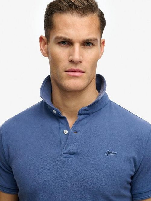 Superdry Polo Pique Classic Bay Blauw Model / Detail