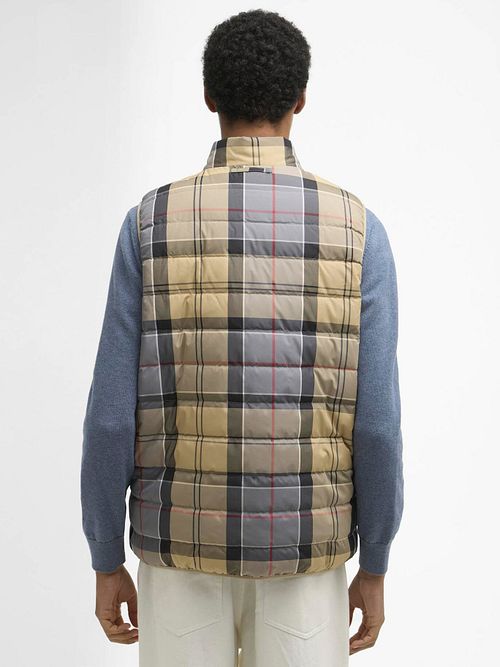 Dwustronna kamizelka puchowa Barbour w kolorze beżowym Model / Achterkant