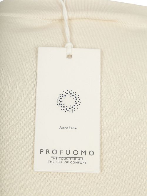 Dzianinowy T-shirt Profuomo w kolorze ecru Product / Detail