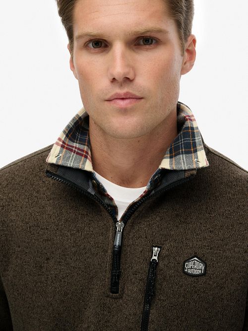 Forro polar con media cremallera Superdry en color oliva Model / Voorkant
