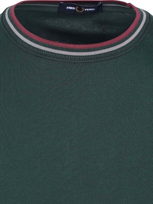 Camiseta Fred Perry Twin Tipped 85A modern fit de algodón verde oscuro Product / Detail