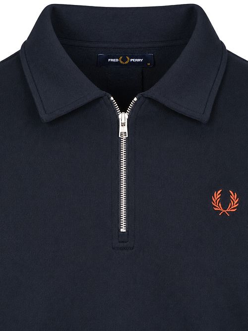 Fred Perry Longsleeve Half Zip Poloshirt Marineblå Product / Detail