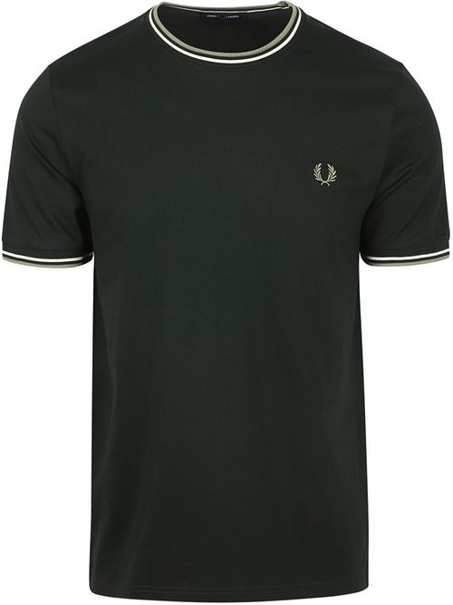 Fred Perry M1588 Twin Tipped T-shirt Donker Groen Product