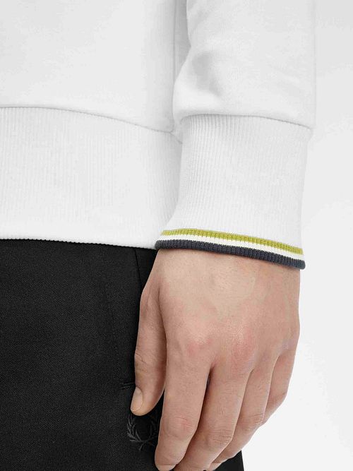 Fred Perry Maglione Half Zip Ecru Model / Detail
