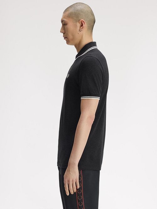 Fred Perry Polo nera 350 Model / Zijkant