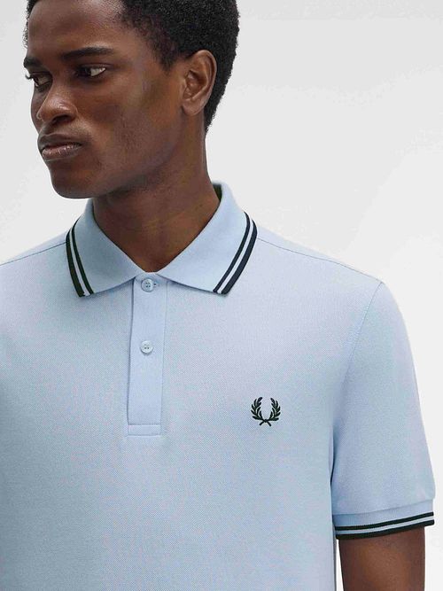 Fred Perry Polo Twin Tipped M3600 Blue Y69 Model / Detail