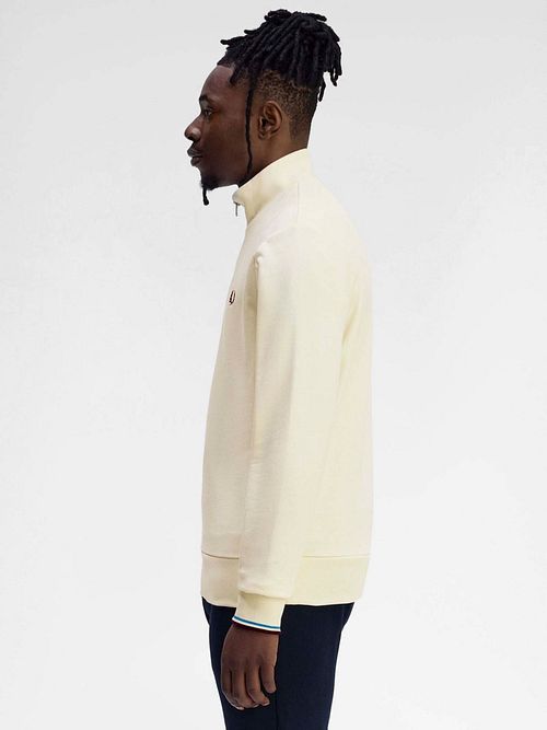 Sweter Fred Perry z półzamkiem, ecru Model / Zijkant