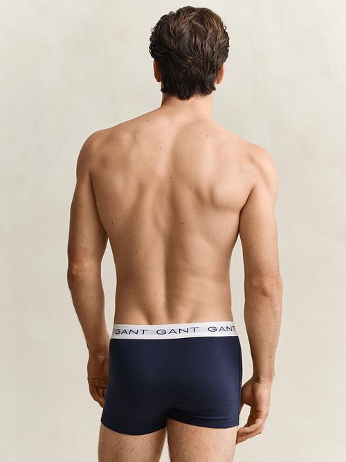 GANT Boxershorts Trunk 3-Pack Marinblå Vit Röd Model / Voorkant