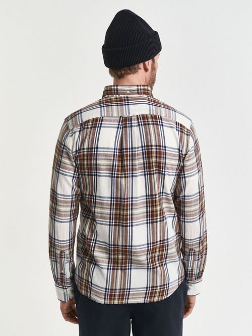 Camicia GANT in flanella a quadri écru Model / Achterkant