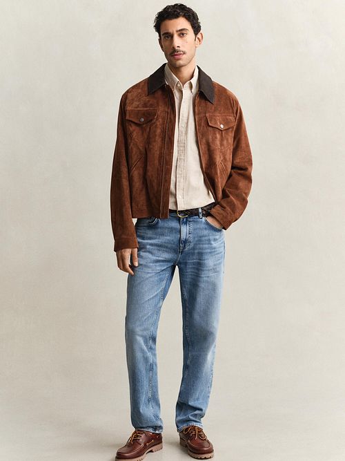 GANT Camisa Casual Lino Beige Model / Voorkant