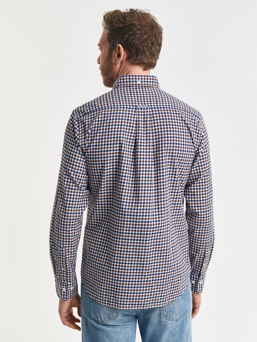 Gant Casual Checked Shirt Brown Model / Achterkant