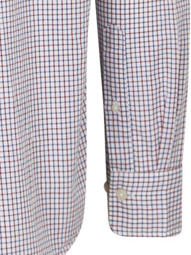 Gant Casual Overhemd Poplin Ruit Blauw Rood Product / Detail