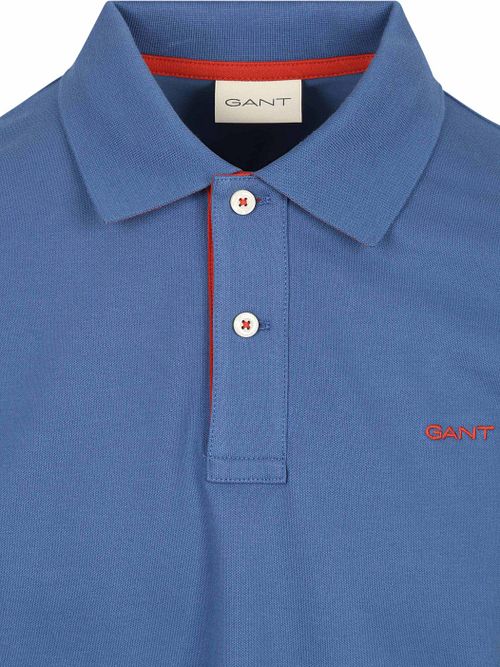 Gant Contrast Piqué Poloshirt Vintage Blauw Product / Detail