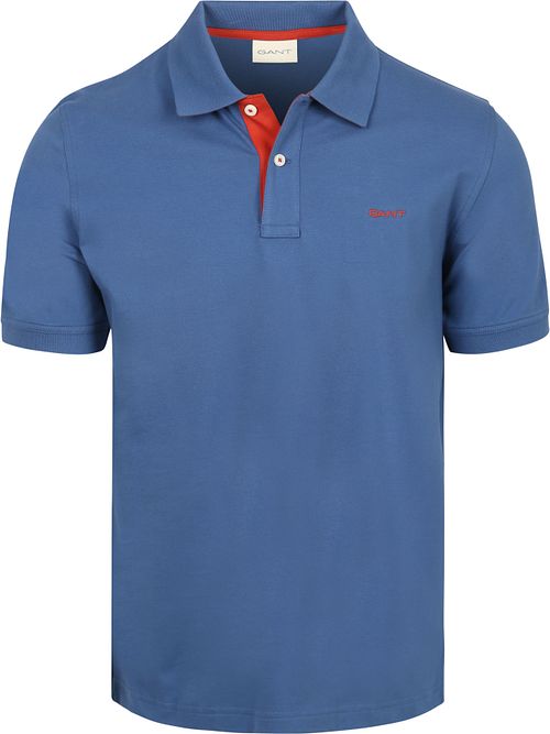 Gant Contrast Piqué Poloshirt Vintage Blauw Product