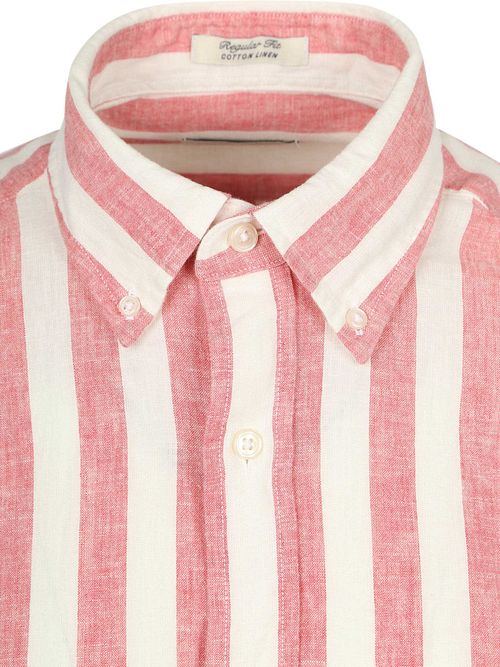 Gant Cotton Linen Camicia Righe Pink Product / Detail